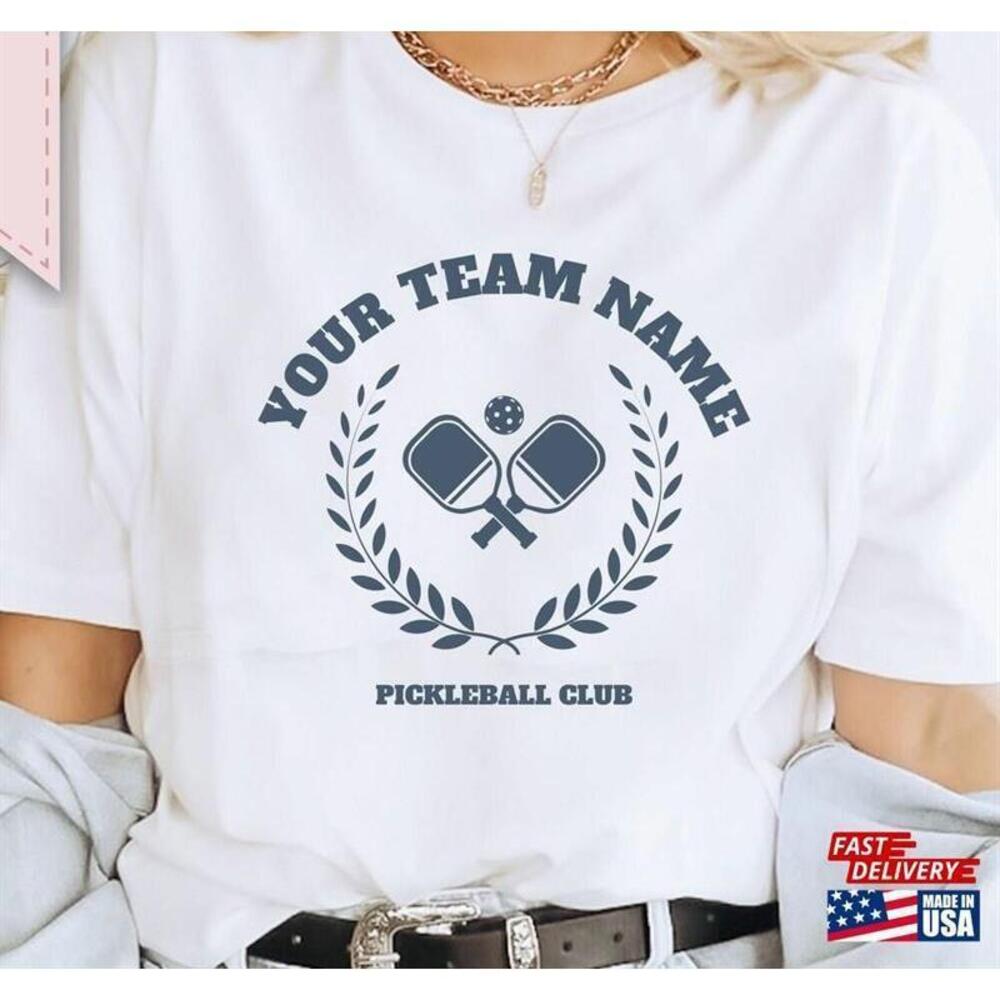 Pickleball Shirt Personalized Team Name Tshirt Unisex Collegiate Game Tee